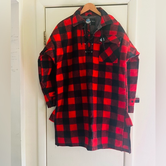 SWANNDRI Mens Lace Up WOOL Bushshirt Lumberjack Bonfire Festival 100% Wool OS/L - Picture 1 of 14